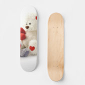 Twee fluffy Teddy Bars op witte achtergrond Persoonlijk Skateboard (Voorkant)