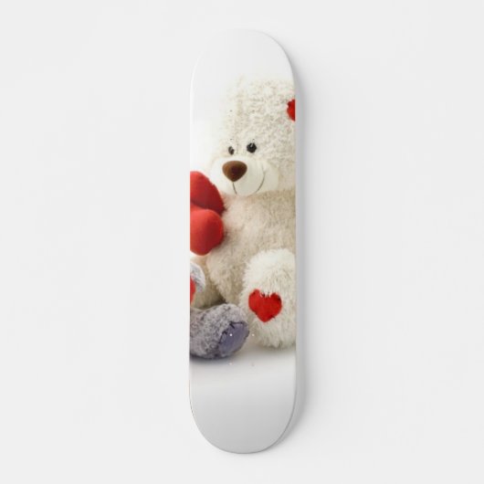 Twee fluffy Teddy Bars op witte achtergrond Persoonlijk Skateboard (Voorkant)