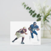 twee football spelers uit tegengestelde teams zijn briefkaart (Staand voorkant)