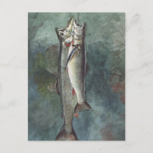 Twee forel briefkaart