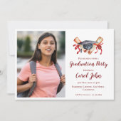 Twee foto 2025 Afstudeerder Elegant Afstudeerfeest Kaart (Voorkant)