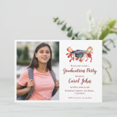 Twee foto 2025 Afstudeerder Elegant Afstudeerfeest Kaart (Staand voorkant)