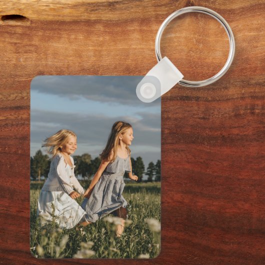 Twee foto aangepaste dubbelzijdig sleutelhanger (Achterkant)