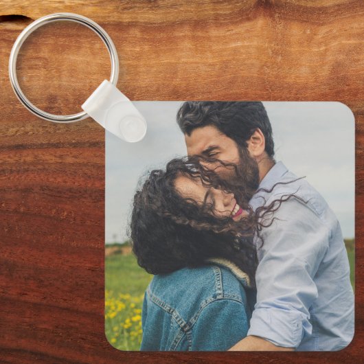 Twee foto aangepaste gepersonaliseerde paar sleutelhanger (Voorkant)