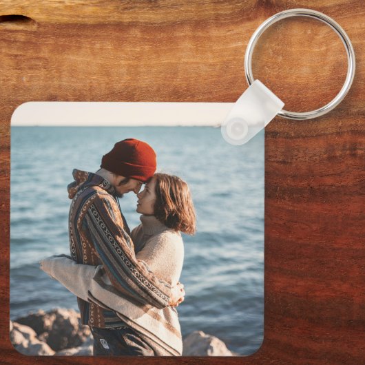 Twee foto aangepaste gepersonaliseerde paar sleutelhanger (Achterkant)