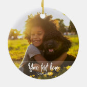 Twee foto aangepaste tekst kerstboom keramisch ornament (Achterkant)