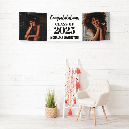 Twee foto-Afstuderen lessen van 2025 Gefeliciteerd Spandoek (Insitu)