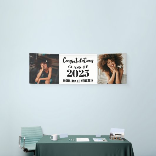 Twee foto-Afstuderen lessen van 2025 Gefeliciteerd Spandoek (Beurs)