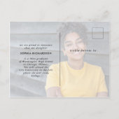 Twee foto | Afstuderen voor witte typografie Aankondigingskaart (Achterkant)