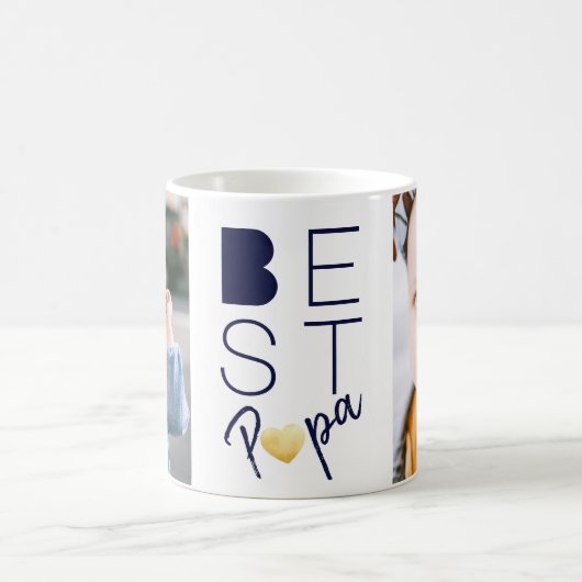 Twee foto Blauw Wit Best Papa Mok (Center)