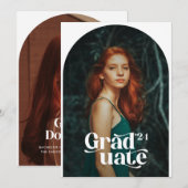 Twee foto Boho afstuderen aankondigingen (Voorkant / Achterkant)