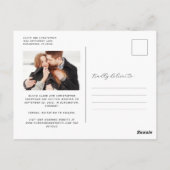 Twee foto boog smaragdgroene QR-code save the date Briefkaart (Achterkant)