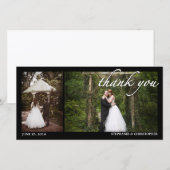 Twee foto bruiloft dank u fotokaart bedankkaart (Voorkant / Achterkant)