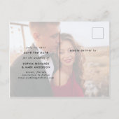 Twee foto | Casual Manuscript sparen de Datum Aankondigingskaart (Achterkant)