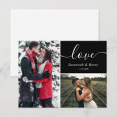 Twee foto collage Zwarte liefde script Briefkaart (Voorkant / Achterkant)