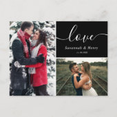 Twee foto collage Zwarte liefde script Briefkaart (Voorkant)