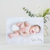 Twee foto Dank u Baby Aankondiging (Staand voorkant)