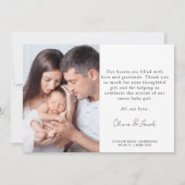 Twee foto Dank u Baby Aankondiging (Achterkant)