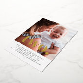 Twee foto eerste verjaardag goud folie uitnodiging (Gedraaid)