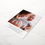 Twee foto eerste verjaardag zilver folie uitnodiging (Gedraaid)