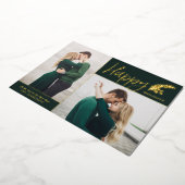 Twee foto Elegant Prettige feestdagen | Groen (Gedraaid)