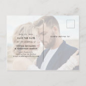 Twee foto | Faux Roos Gold Script Save the Date Aankondigingskaart (Achterkant)