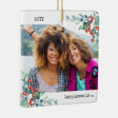 Twee foto geluk: Jij als Friend Holly Berries Keramisch Ornament (Rechts)