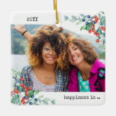 Twee foto geluk: Jij als Friend Holly Berries Keramisch Ornament (Voorkant)