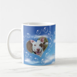 Twee foto gepersonaliseerde Bubble Heart Pet Memor Koffiemok