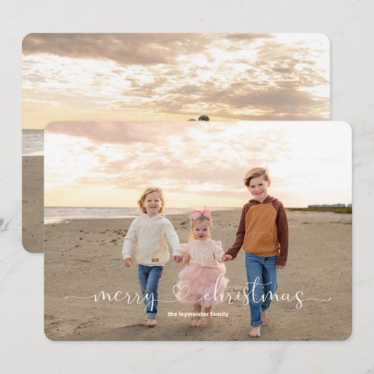 Twee foto Gewoon ons Flat Holiday Kaart (Voorkant / Achterkant)