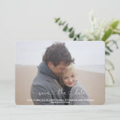 Twee foto Gewoon ons opslaan van de datum Feestdagenkaart (Staand voorkant)