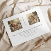 Twee foto Goud Geslacht Neutraal Zwart Wit doop Kaart