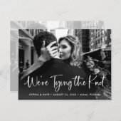 Twee foto | Het witte Manuscript die de knoop bind Aankondigingskaart (Voorkant / Achterkant)
