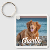 Twee foto Hondenliefhebber Gepersonaliseerde huisd Sleutelhanger (Voorkant)