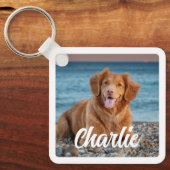 Twee foto Hondenliefhebber Gepersonaliseerde huisd Sleutelhanger (Voorkant)