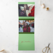 Twee foto kerstglitter drieluik wenskaart (Binnen)