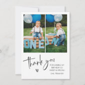 Twee foto Kids Verjaardag Bedankkaart (Voorkant)