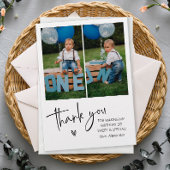 Twee foto Kids Verjaardag Bedankkaart