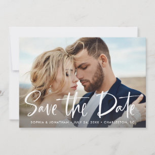 Twee Foto met Modern Script Save The Date