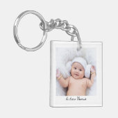 Twee-foto met naam sleutelhanger (Voorkant Links)