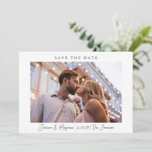 Twee foto-minimalistisch modern script ellegant We Save The Date