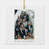 Twee foto-minimalistisch Snowfall School College Keramisch Ornament (Achterkant)