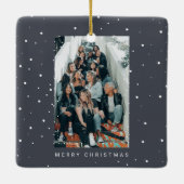 Twee foto-minimalistisch Snowfall School College Keramisch Ornament (Achterkant)