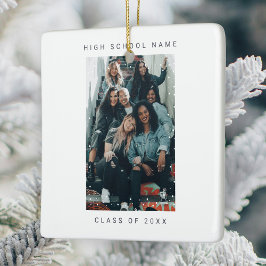 Twee foto-minimalistisch Snowfall School College Keramisch Ornament