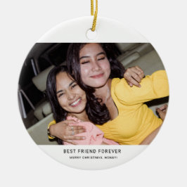 Twee Foto Minimalistische Beste Vriend Keramisch Ornament