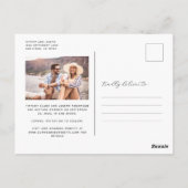 Twee foto-minimalistische marineblauw Save the Dat Briefkaart (Achterkant)