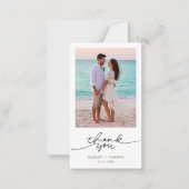 Twee foto moderne script bruiloft budget dank u notitiekaartje (Voorkant)