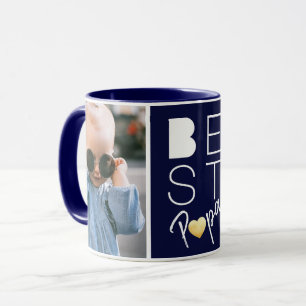 Twee foto Navy Blue Best Papa Mok
