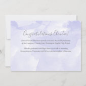 Twee foto Paarse achtergrond Afstuderen Aankondiging (Achterkant)