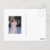 Twee Foto Quinceanera Roze Bedankt Briefkaart (Achterkant)